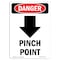 Signmission OSHA Danger Sign, Pinch Point, 24in X 18in Aluminum, 18" W, 24" L, Portrait, OS-DS-A-1824-V-1716 OS-DS-A-1824-V-1716 - alternate 1